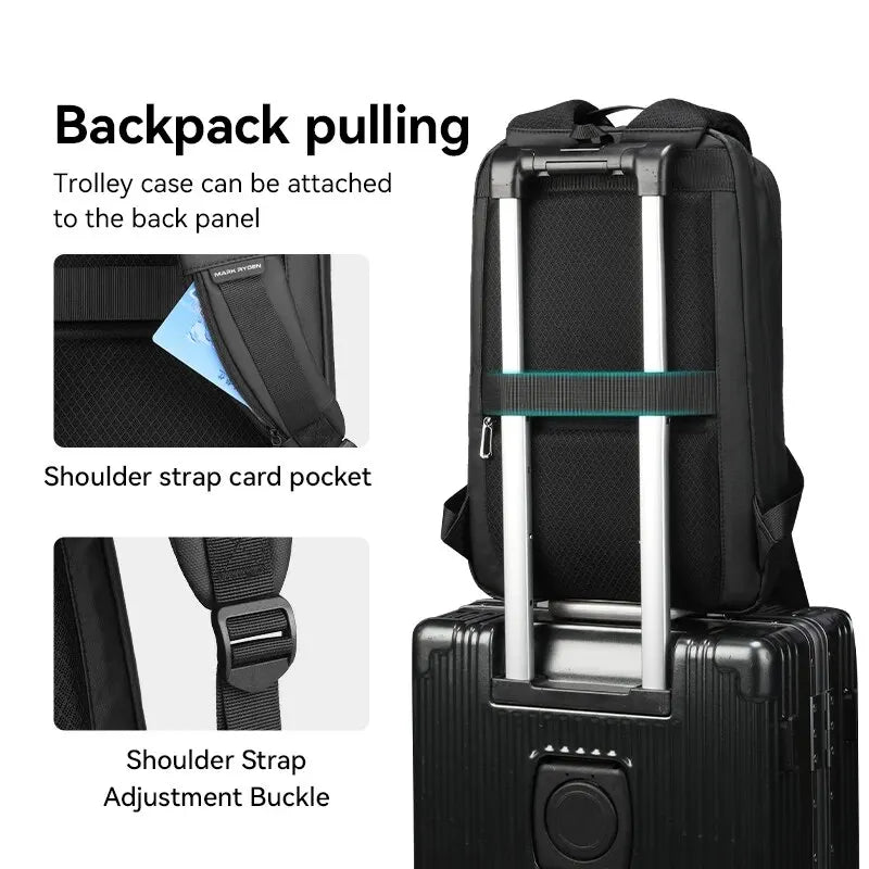 Minimalist Travel Backpack with Luggage Strap for Easy Airport Use