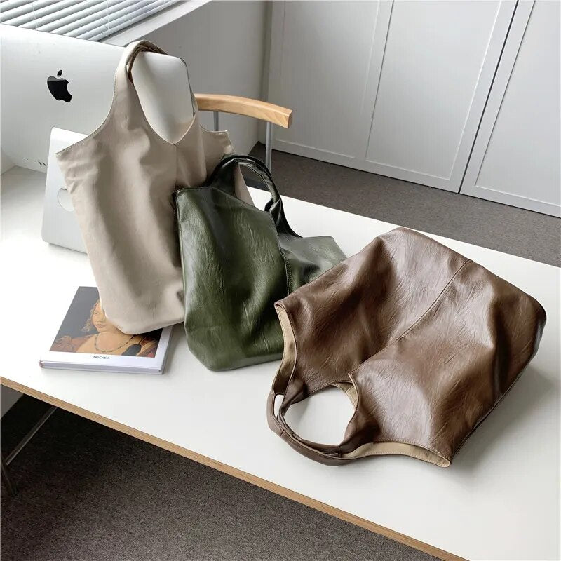 Vegan Leather Large Soft Tote Bag that's REVERSIBLE! - NiK Kacy