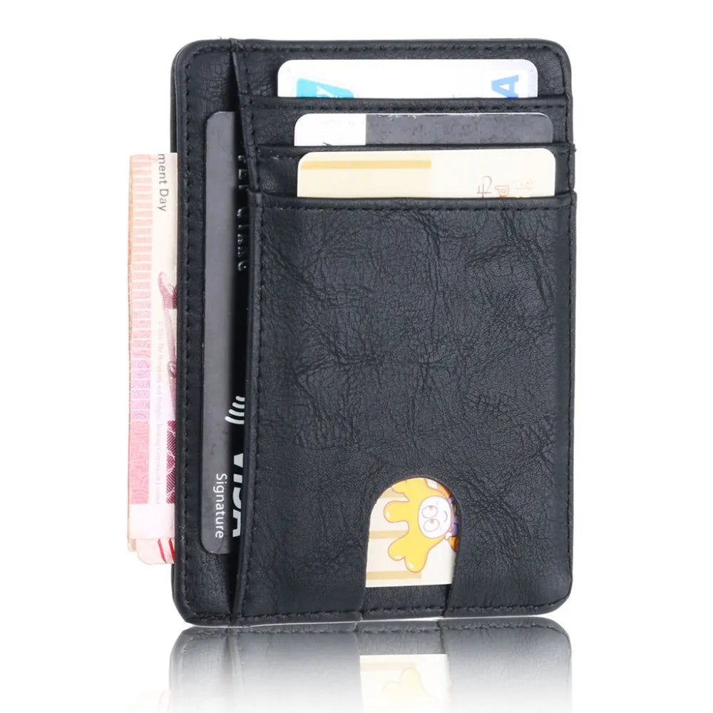 Slim RFID Blocking Vegan Leather Wallet Credit ID Card Holder