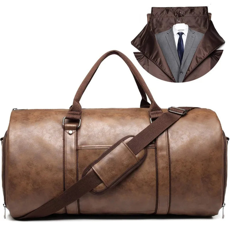 Vegan Leather Travel Bag showcasing premium cruelty-free material and sleek design in brown