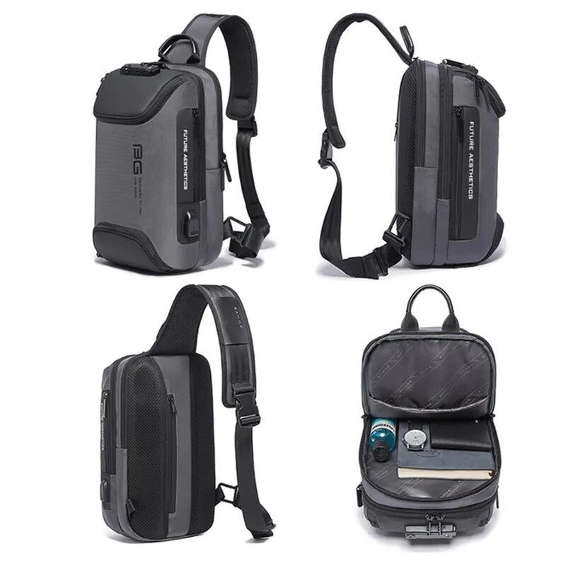 Vegan Anti-theft, Multifunctional Crossbody Messenger Bag Waterproof with USB charger & zipper lock - NiK Kacy