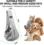Interior view of cotton pet sling showing spacious, soft-lined compartment for small dogs or cats.