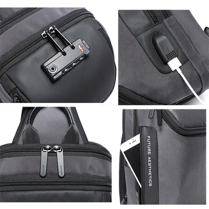 Vegan Anti-theft, Multifunctional Crossbody Messenger Bag Waterproof with USB charger & zipper lock - NiK Kacy