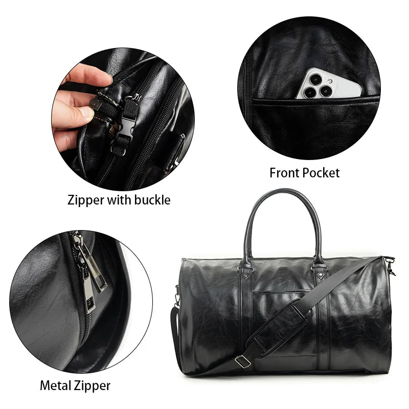 Weekender Garment Duffel – Waterproof Vegan Travel Bag with Shoe Compartment - NiK Kacy