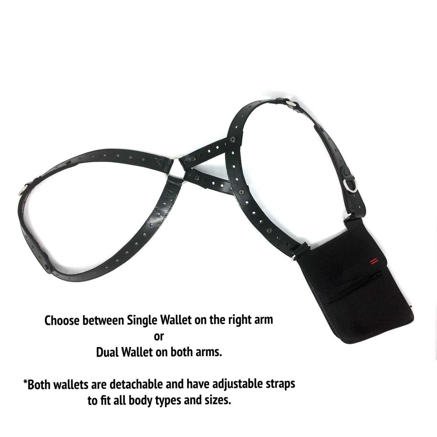 Rear view of the NiK Kacy Holster Harness 2.0, illustrating the adjustable leather straps and ergonomic design.