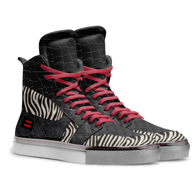 NiK Kacy High-Top Sneakers in premium Italian leather, showcasing a classic high-profile design with soft leather panels and lace-up front.