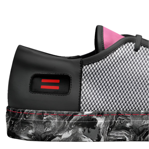 Close-up of ProudAF Sneaker details, highlighting Italian craftsmanship, quality stitching, and sleek branding.
