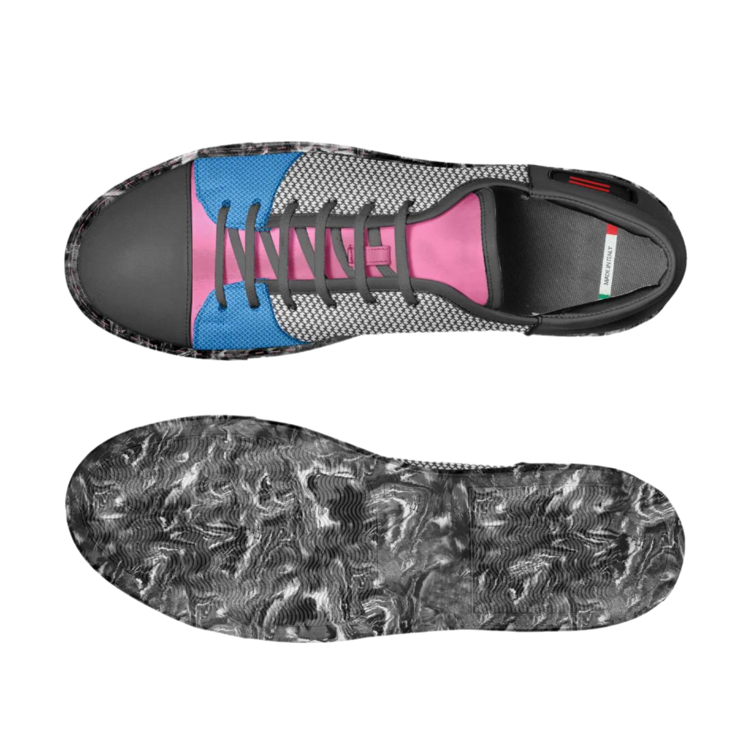 Bottom view of ProudAF Low-Tops, featuring a sturdy rubber sole for traction and everyday comfort.